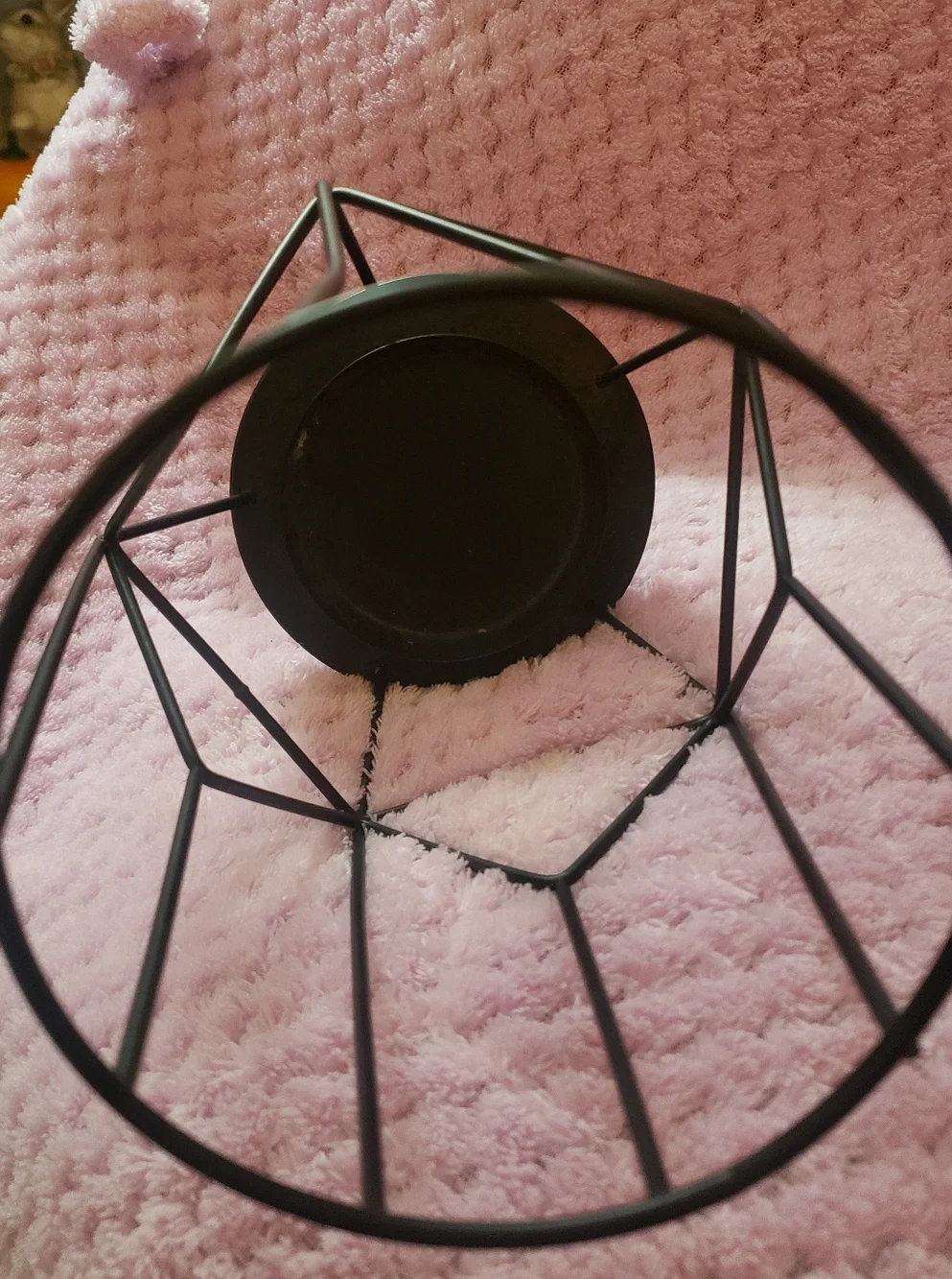NWOT IKEA PÄRLBAND Black Geometric Wire Candle Holder Set of 2 Large & Small